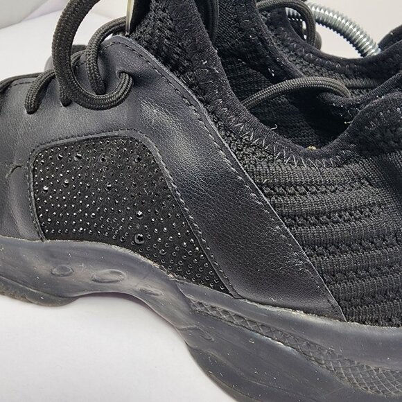 Madden NYC Womens Size 9 Black Rhinestone Mesh Lace Up Fashion Sneakers - Picture 8 of 11